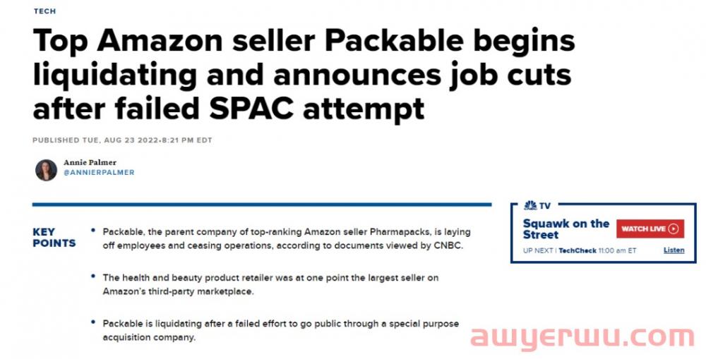亚马逊顶级大卖公司Packable濒临破产！融资宣告失败已裁员20% 第1张