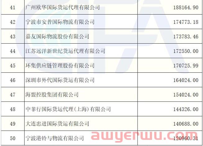 独家！2021年度中国货代100强营收数据（初公示）名单出炉（附完整排名） 第17张