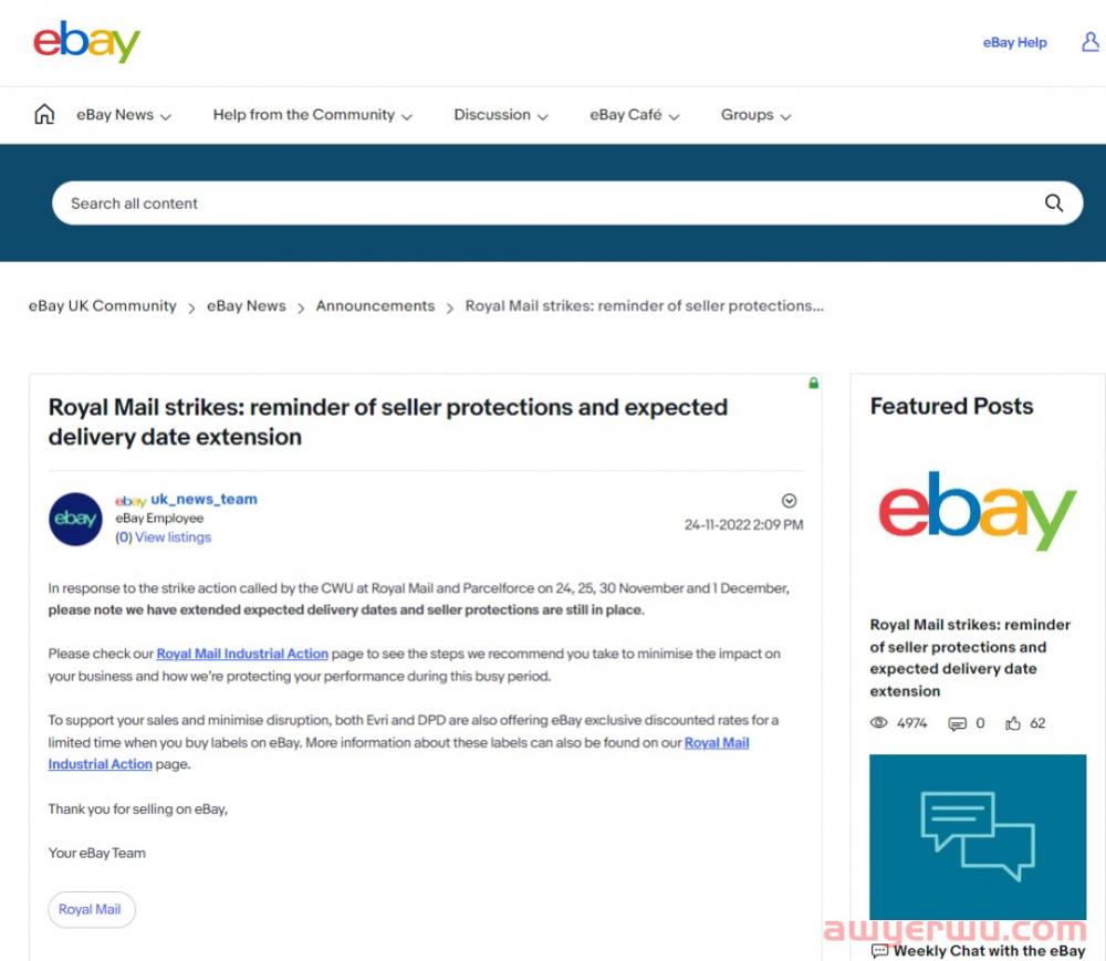旺季罢工再爆发，eBay延长卖家交货时间 第1张
