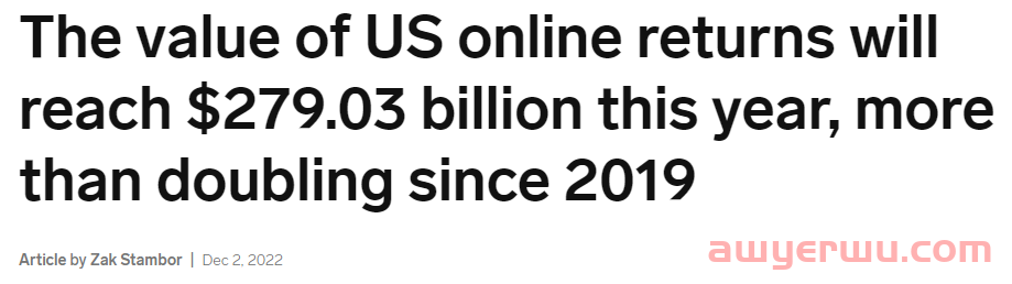 美国网购产生2790亿美元退货！卖家普遍退货率爆表 第1张