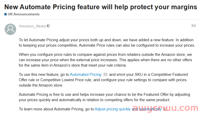 亚马逊推出新功能-Automate Pricing，卖家：“价格战似乎看不到尽头”！ 第2张