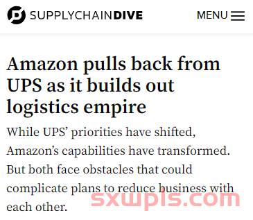 亚马逊加强物流自建，与UPS展开正面对决 第1张